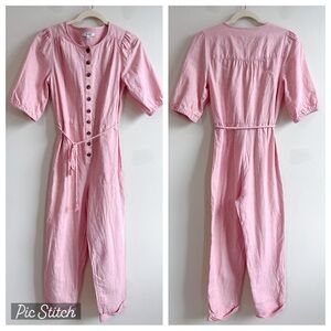 Madewell Linen/Cotton Pink Jumpsuit